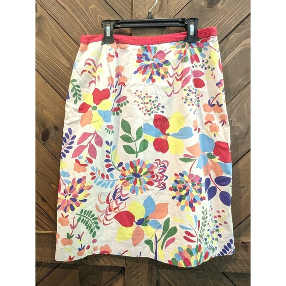 Boden Skirt Bright Multicolor Floral Lined A-Line Size 6 Side Zip Artsy - Picture 9 of 11